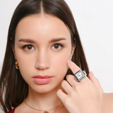 French Connection Silver Stainless Steel Strap Ring Women's Watch FCR03SM
