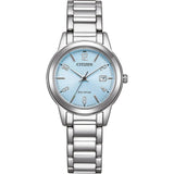 Citizen Eco-Drive Blue Dial Silver Stainless Steel Strap Women Watch FE1241-71L
