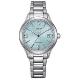 Citizen Eco-Drive Light Blue Dial Silver Stainless Steel Strap Women's Watch FE6121-67L