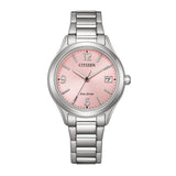 Citizen Eco-Drive Pink Dial Stainless Steel Strap Women's Watch FE6121-67X