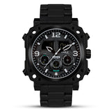 Infantry Analogue-Digital Black Stainless Steel Strap Men Watch FS-011-BLK-BS