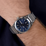 Fossil Everett Blue Dial Silver Stainless Steel Strap Men Watch FS5822