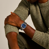 Fossil Everett Blue Dial Silver Stainless Steel Strap Men Watch FS5822