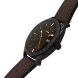 Fossil Machine Brown Dial Leather Strap Men Watch FS5901