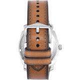 Fossil Machine Day-Date Display Tan LiteHide Leather Strap Men's Watch FS5920P