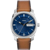 Fossil Machine Day-Date Display Tan LiteHide Leather Strap Men's Watch FS5920P