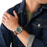 Fossil Machine Chronograph Brown Leather Strap Men Watch FS5962P