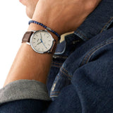 Fossil Minimalist Brown Leather Strap Men Watch Set FS5966SETP