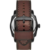 Fossil Machine Dark Brown Tan LiteHide Leather Strap Men's Watch FS5972P