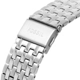 Fossil Carraway White Dial Silver Stainless Steel Strap Men Watch FS6008