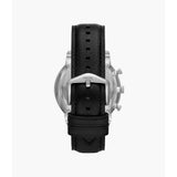 Fossil Machine Burgundy Dial Black LiteHide Leather Men's Watch FS6016P