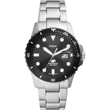 Fossil Blue Dive Black Dial Silver Tone Stainless Steel Men's Watch FS6032P