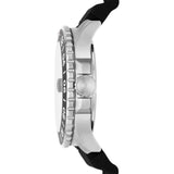 Fossil Blue GMT Black Dial & Black Silicone Strap Men's Watch FS6036P