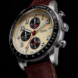 FOSSIL SPORT TOURER CHRONOGRAPH BROWN LEATHER WATCH FS6042