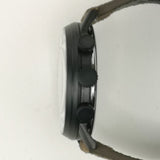 ARIES GOLD URBAN JOURNEY BLACK STAINLESS STEEL G 1025 BK-KHA CAMO KHAKI BROWN LEATHER STRAP MEN'S WATCH