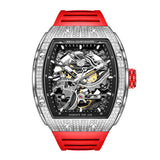 GEYA Great Wall Design Skeleton Mechanical Auto Watch Silver Shell G78129GWKR