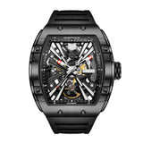 GEYA Stainless Steel Skeleton Mechanical Auto Watch Silver Shell G78130GWKK