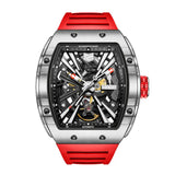 GEYA Stainless Steel Skeleton Mechanical Auto Watch Silver Shell G78130GWKR