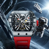 GEYA Stainless Steel Skeleton Mechanical Auto Watch Silver Shell G78130GWKR