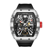 GEYA Great Wall Skeleton Mechanical Auto Watch Silver Shell G78151GWKK