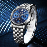 GEYA Moonphase Blue Dial Chronograph Mechanical Auto Watch G78172GWB