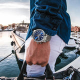 GEYA Moonphase Blue Dial Chronograph Mechanical Auto Watch G78172GWB