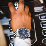 GEYA Moonphase Blue Dial Chronograph Mechanical Auto Watch G78172GWB
