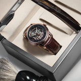 Aries Gold Automatic Infinum El Toro Brown Leather Strap Unisex Watch G 9005 RG-BK