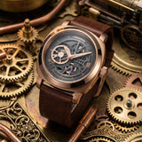 Aries Gold Vanguard Brown Men's Watch - Skeleton Dial | G 9025 RG-GYRG