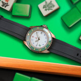 AG Collective White Dial Black Silicone Strap Men Watch G 9040 MAH