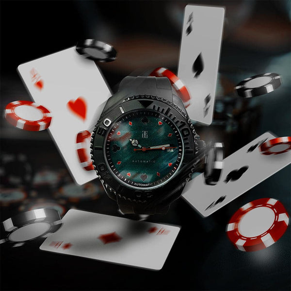 AG Collective The Poker King Black Silicone Strap Men Watch G 9040 POK