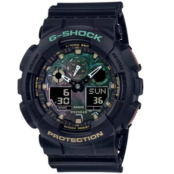 Casio G-Shock Digital-Analogue Black Resin Strap Men Watch GA-100RC-1ADR-P
