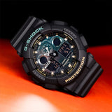 Casio G-Shock Digital-Analogue Black Resin Strap Men Watch GA-100RC-1ADR-P