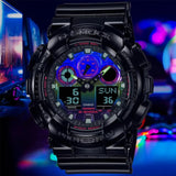 Casio G-Shock Rainbow Black Resin Strap Men's Watch GA-100RGB-1ADR-P