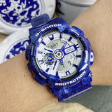 Casio G-Shock Digital-Analogue Blue Resin Strap Men Watch GA-110BWP-2ADR
