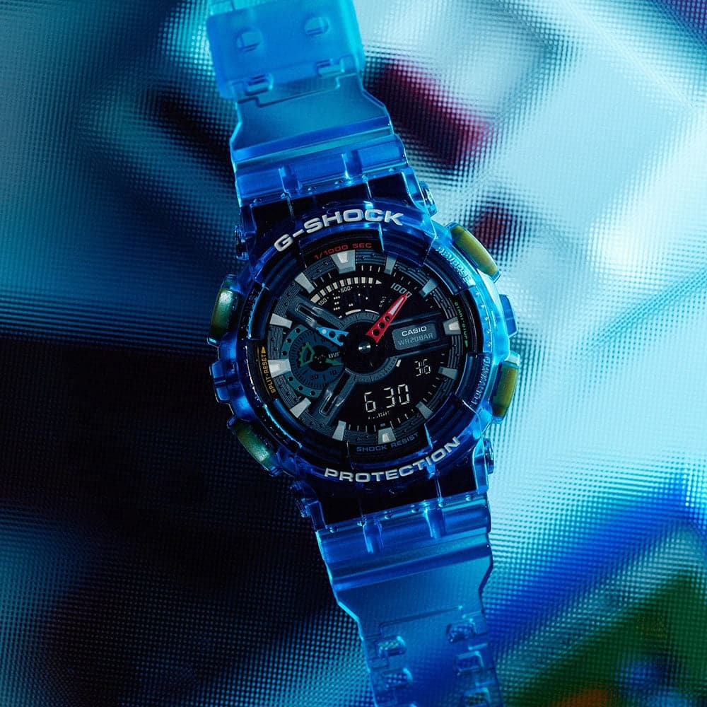 Casio G Shock Digital Analogue Blue Resin Strap Men Watch GA 110JT 2ADR P