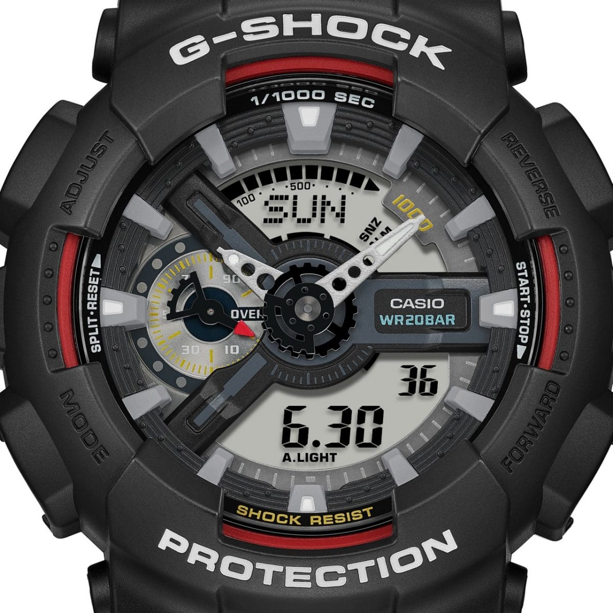 Casio G-Shock Digital-Analogue Black Resin Strap Men's Watch - Shock Resistant | GA-110RL-1ADR-P