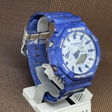 Casio G-Shock White Dial Digital-Analogue Blue Resin Strap Men Watch GA-2100BWP-2ADR