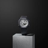 Casio G-Shock Silver Dial Black Resin Strap Men Watch GA-2100SB-1ADR-P