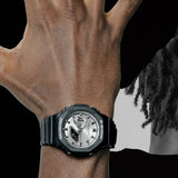 Casio G-Shock Silver Dial Black Resin Strap Men Watch GA-2100SB-1ADR-P
