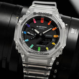 Casio Mod G-Shock Transparent Resin Strap Unisex Watch GA-2100SKE-7ADR-M1