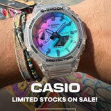 Casio G-Shock Transparent Strap Unisex Watch - Shock Resistant | GA-2100SRS-7ADR-P