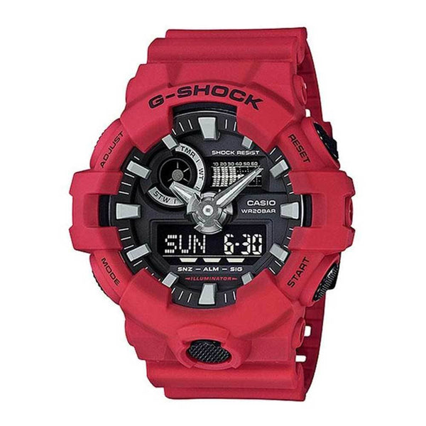 Casio G-Shock Digital-Analogue Red Resin Strap Unisex Watch GA-700-4ADR-P