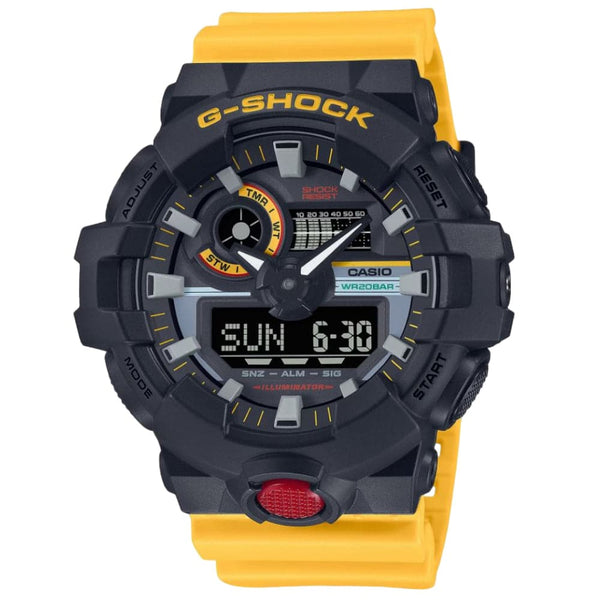 Casio G-Shock Digital-Analogue Yellow Resin Strap Men Watch GA-700MT-1A9DR