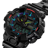 Casio G-Shock Virtual Rainbow Analog Digital Black Men Watch GA-700RGB-1ADR-P