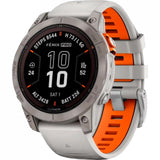 Garmin Fenix 7X Pro Fog Gray Silicone Strap Unisex Watch GM-010-02778-64
