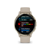 Garmin Venu 3S Cream Gold Stainless Steel Bezel with French Gray Case GM-010-02785-52