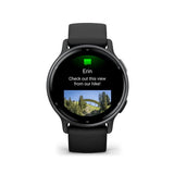 GARMIN VIVOACTIVE GM-010-02862-5A GPS FITNESS BLACK CASE SILICONE BAND WATCH
