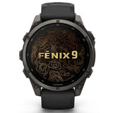 Garmin Fēnix 9 Carbon Gray DLC Titanium with Black Silicone Band Smartwatch GM-010-04762-15