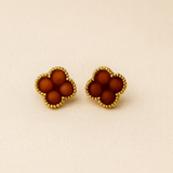 AG Collective Jewelry - Golden Clover Carnelian Studs